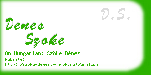 denes szoke business card