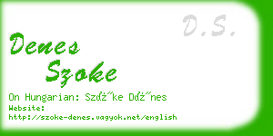 denes szoke business card